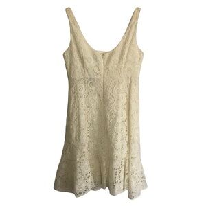 Nanette Lepore Womens ivory eyelet sheath dress size 6 Spring mini lace beach